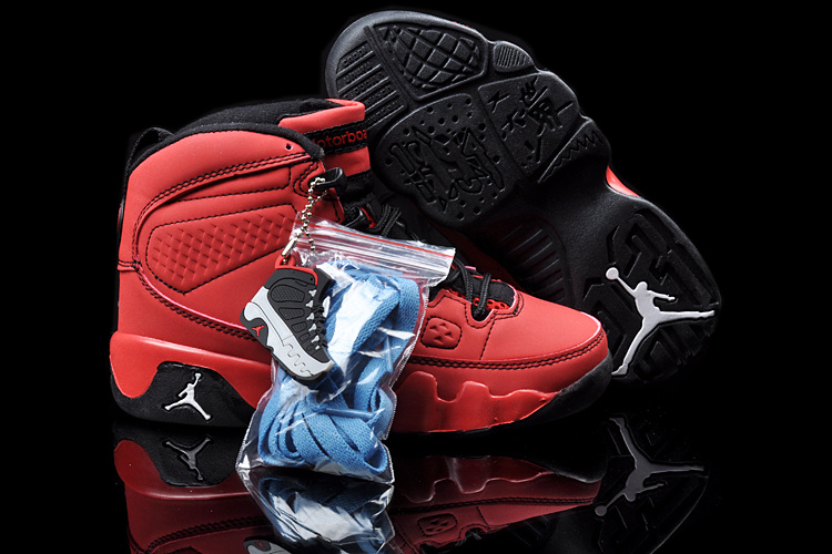 Air Jordan 9 Red Black For Kids - Click Image to Close