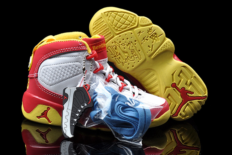 Air Jordan 9 White Red Yellow For Kids