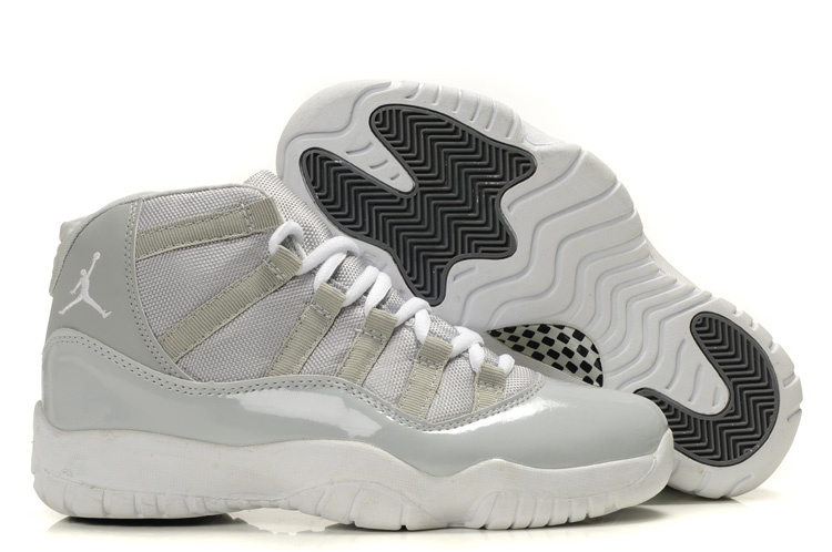 Authentic Cheap Jordan Retro 11 Grey White - Click Image to Close