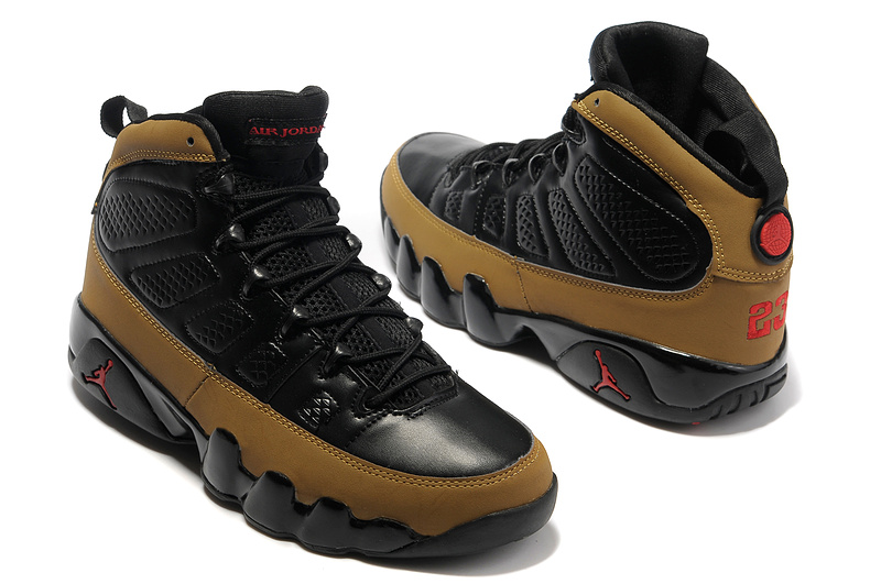 Authentic Jordan 9 Hardback Black Brown Shoes