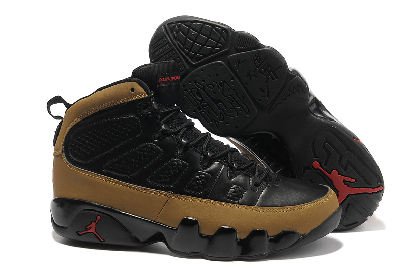 Authentic Jordan 9 Hardback Black Brown Shoes - Click Image to Close