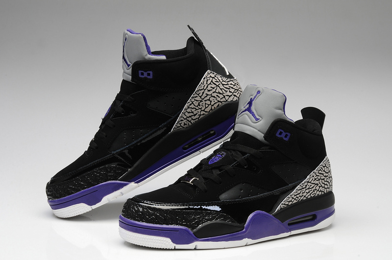 New Air Jordan Spizike Black Grey Purple White Shoes