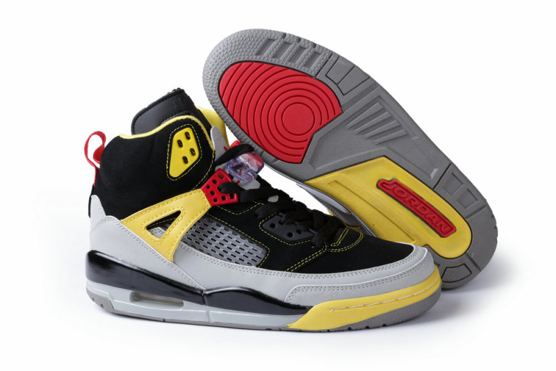 Classic Jordan Spizike Black Grey Yellow Shoes