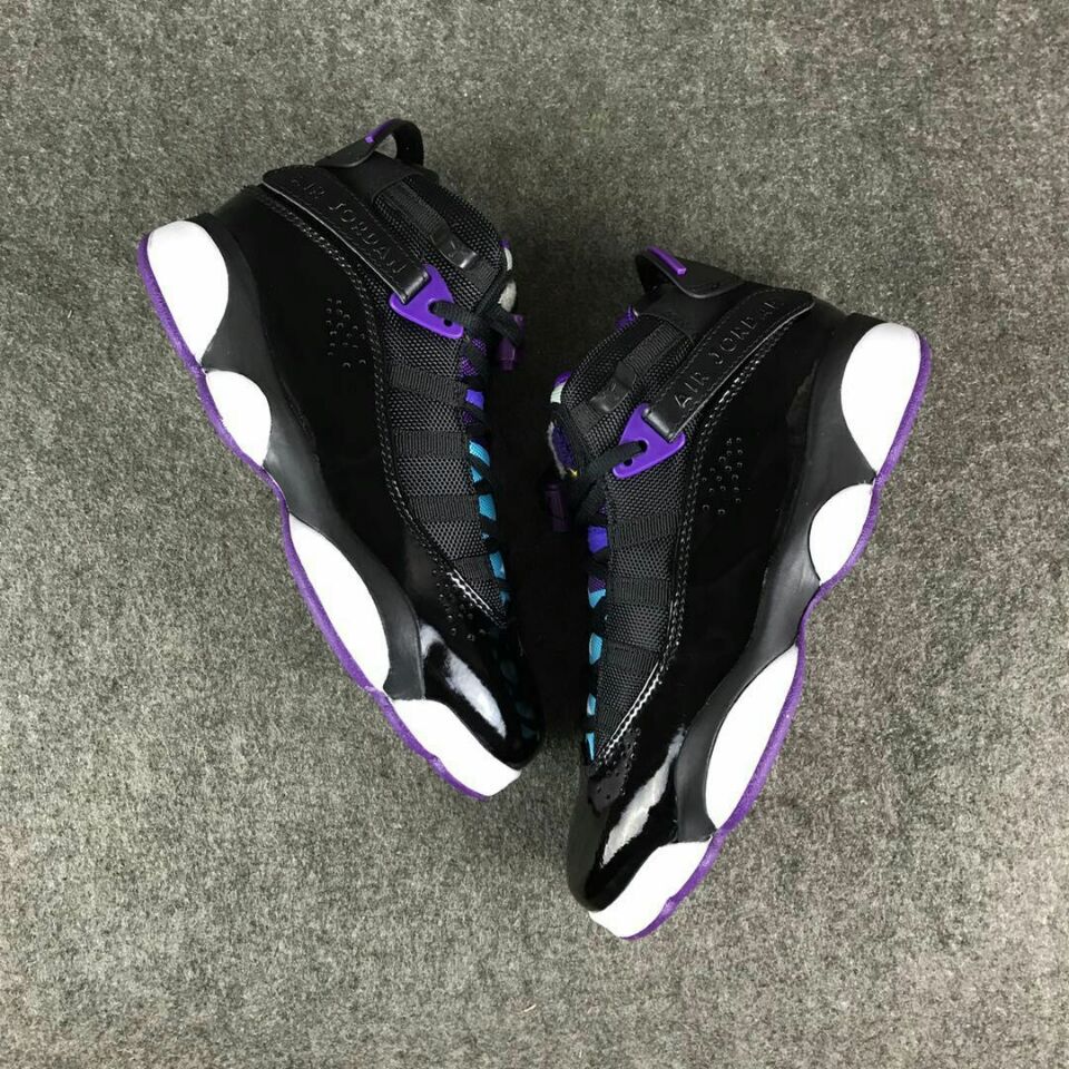 New Air Jordan VI Rings Black Purple For Women - Click Image to Close