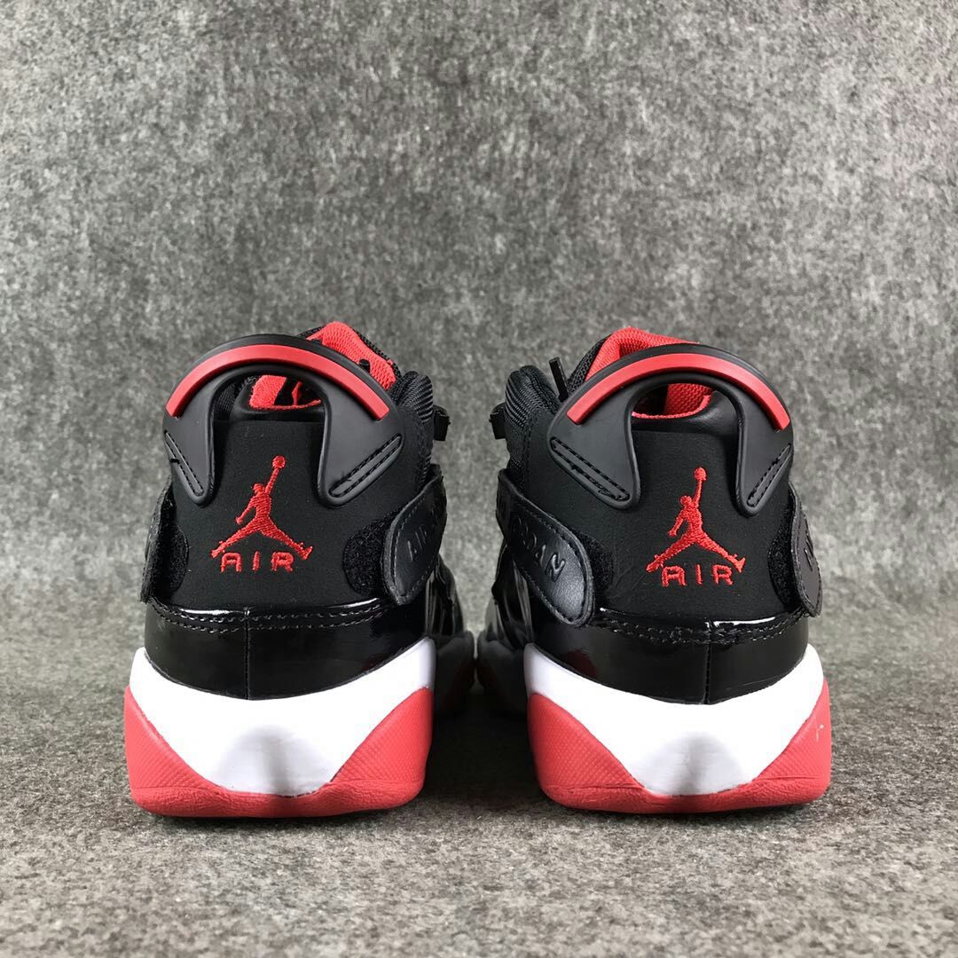 New Air Jordan VI Rings Black Red For Women - Click Image to Close