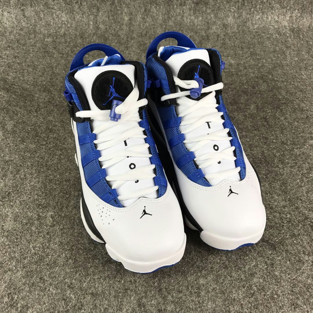 New Air Jordan VI Rings White Blue Black For Women