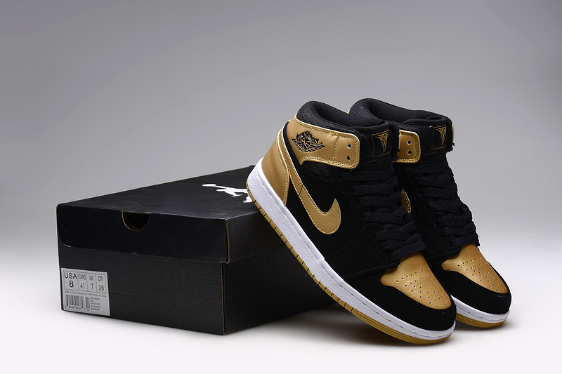 New Air Jordan 1 Retro Anthony Black Gold Shoes