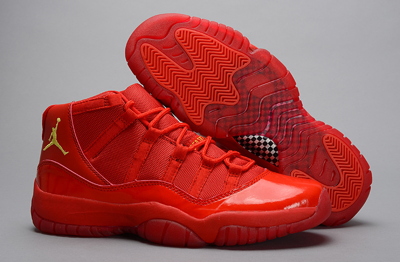 New Jordan 11 Retro All Red Shoes
