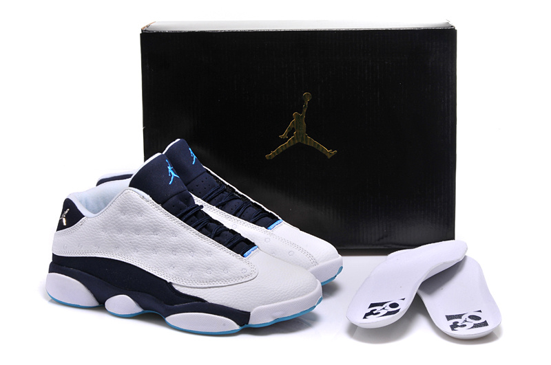 2015 Jordan 13 GS White Blue Shoes For Women