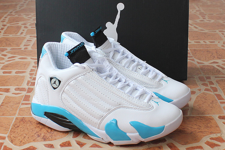 New Air Jordan 14 Retro White Baby Blue Shoes