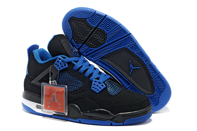 New Air Jordan Retro 4 Black Blue