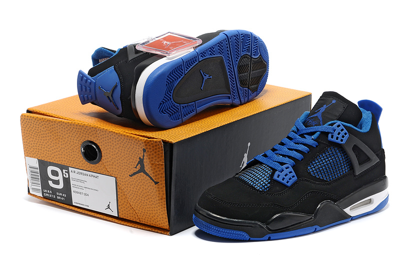 New Air Jordan Retro 4 Black Blue