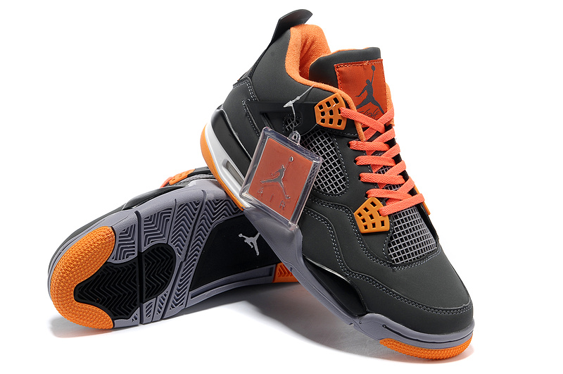 New Air Jordan Retro 4 Grey Orange