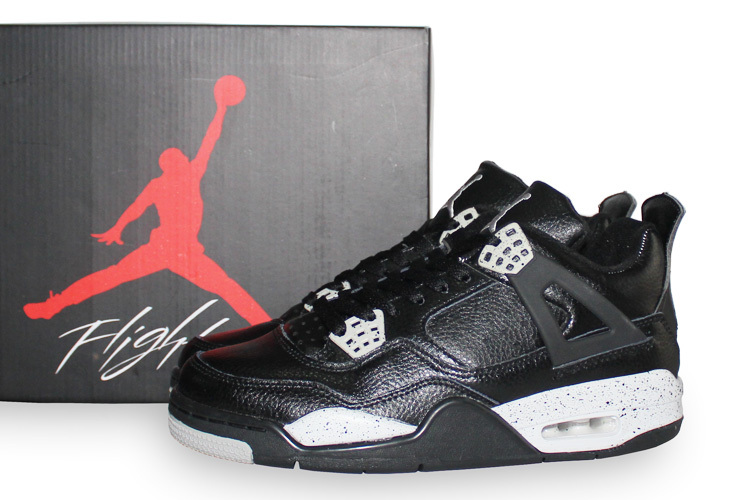 New Jordan 4 Retro Black White Shoes