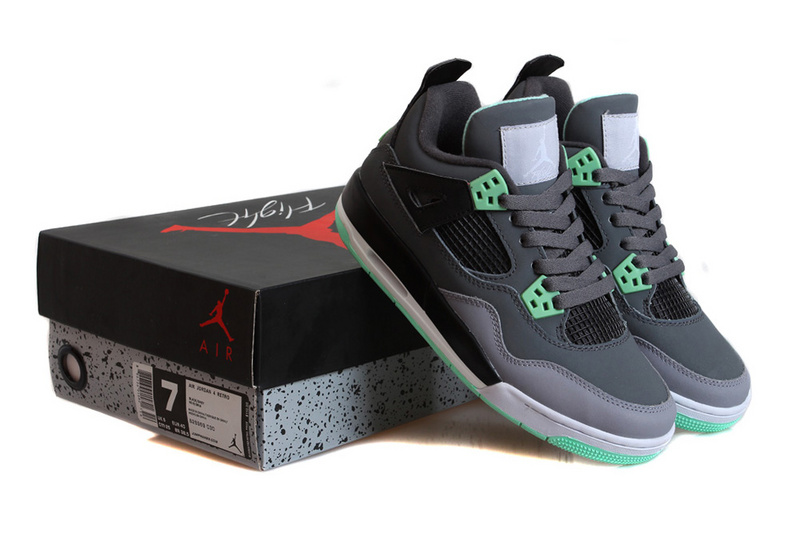 New Jordan 4 Retro Green Glow Shoes - Click Image to Close