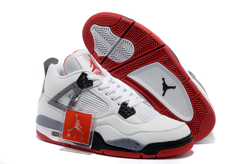 New Air Jordan Retro 4 White Black Red