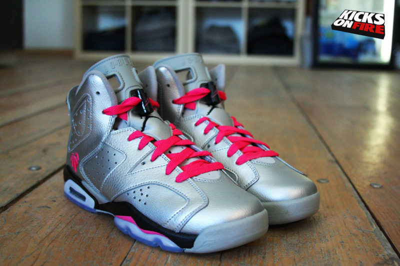 New Jordan 6 Retro Valentine Silver Black Red Shoes - Click Image to Close