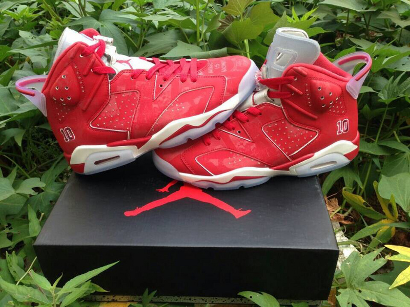 New Jordan 6 Slam Dunk Red White Shoes