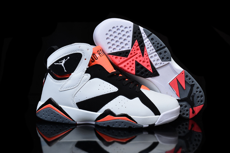 Cheap Real 2015 Air Jordan 7 White Black Pink Shoes For Women - Click Image to Close