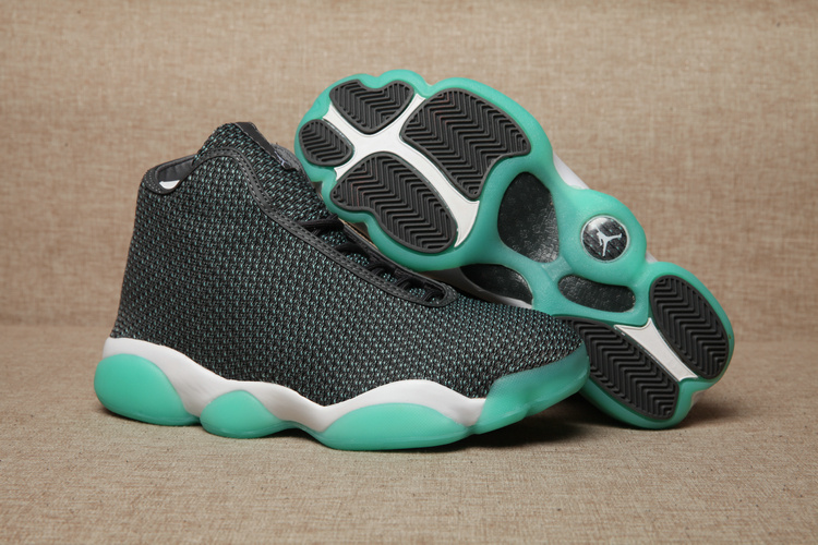 New Jordan Horizon AJ13 Dark Grey Hyper Turquoise - Click Image to Close