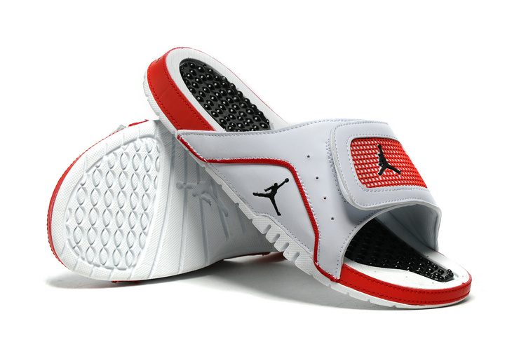 New Jordan Hydro 4 Slide Sandals White Red Black - Click Image to Close