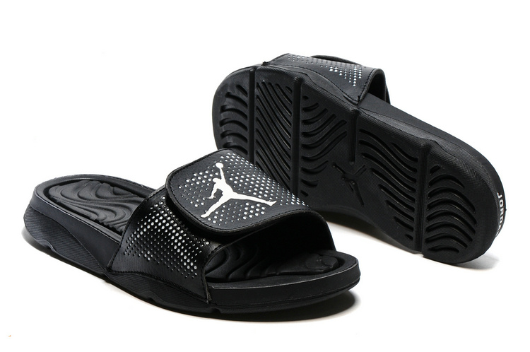 New Jordan Hydro V Retro All Black Sandals - Click Image to Close