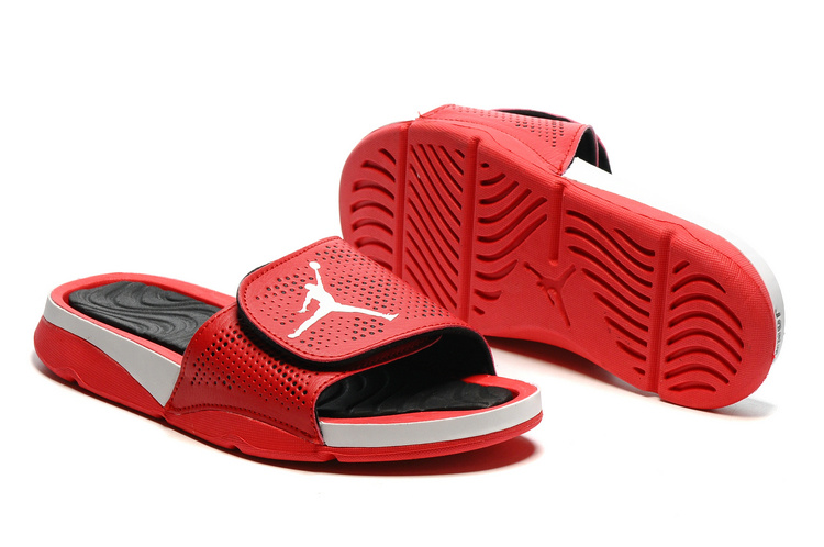 New Jordan Hydro V Retro Red White Black Sandals - Click Image to Close