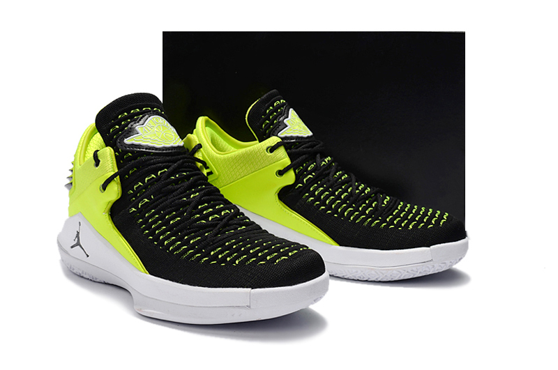 New Men Air Jordan XXXII Black Fluorscent Green Shoes - Click Image to Close