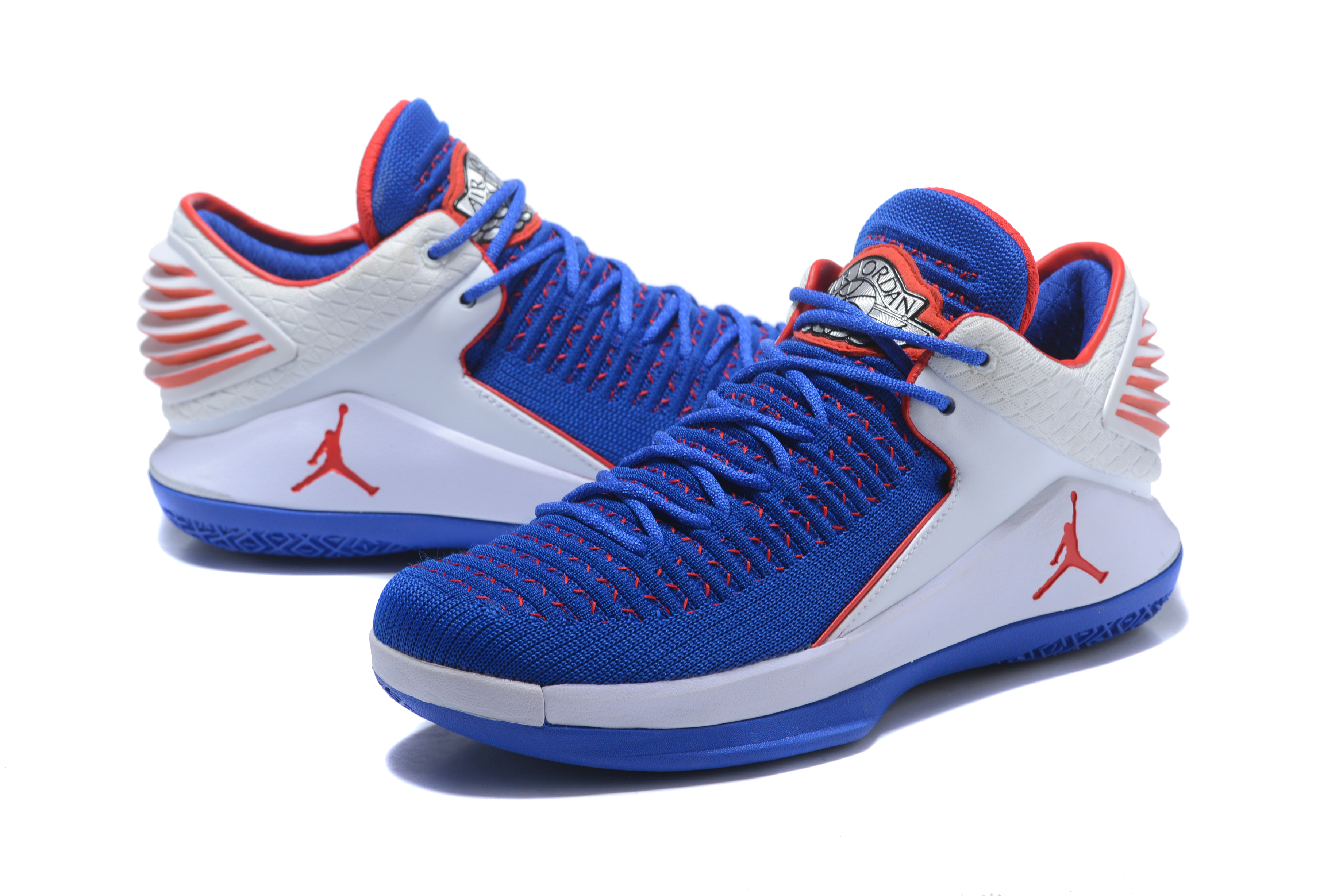 New Men Air Jordan XXXII Blue White Red Shoes - Click Image to Close