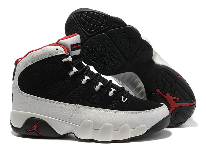 Newest Air Jordan 9 Retro Black White Varsity Red - Click Image to Close