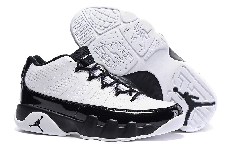 Nike Air Jordan 9 Retro Low White Black Cheap Sale - Click Image to Close