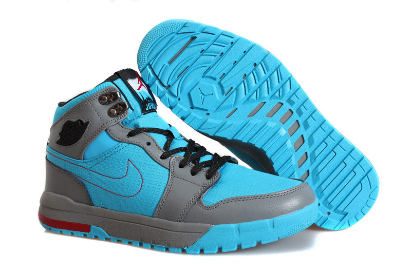 Nike Jordan 1 Trek Grey Blue Climbing Shoes - Click Image to Close