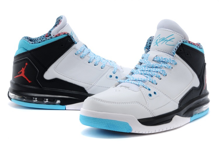 Nike Jordan Flight Origin White Light Blue Black Basketball Shoes