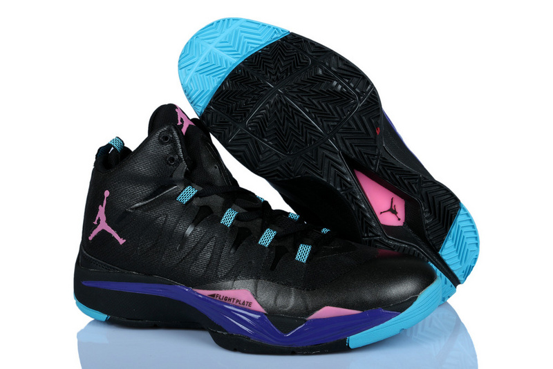 Nike Jordan Griffin Supper Fly 2 Black Pink Blue Basketball Shoes - Click Image to Close