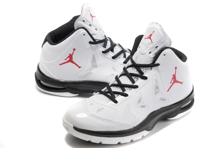 Nike Jordan Play In These White Black Red Logo Basketball Shoes