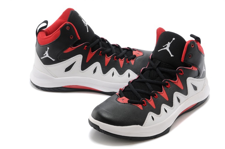 Nike Jordan Prime Mania X Black Red White Basketball Shoes - Click Image to Close