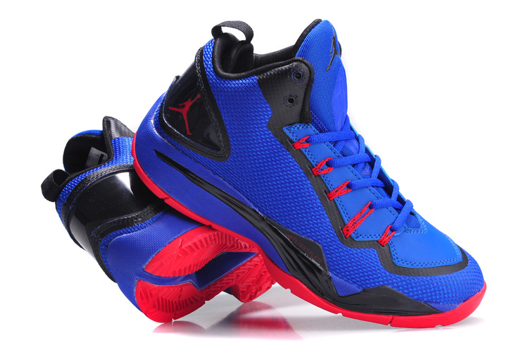 Nike Jordan Super Fly 2 PO Blue Black Red Basketball Shoes - Click Image to Close