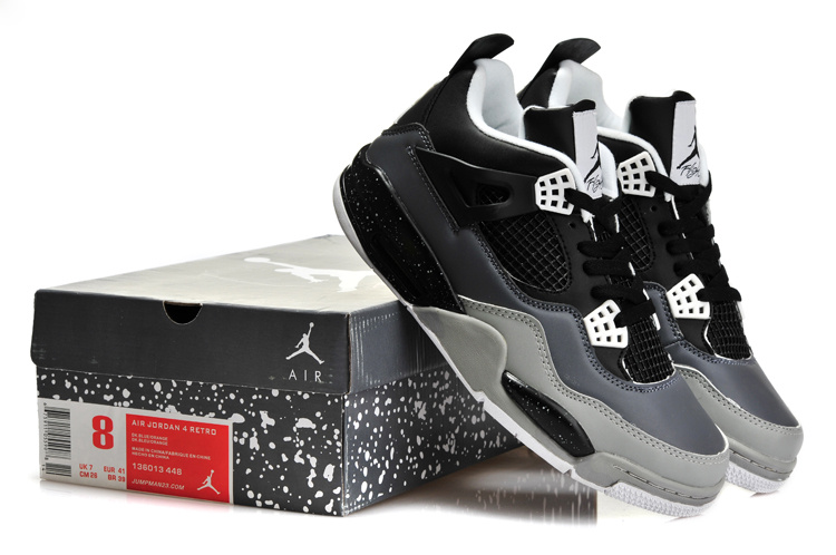 2013 Jordan 4 Retro Black Grey Shoes