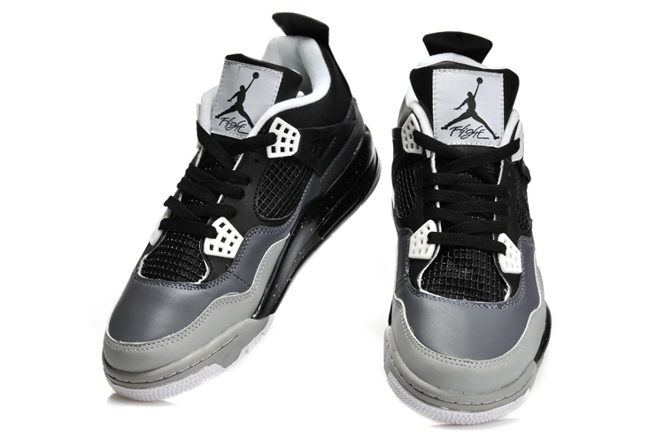 2013 Jordan 4 Retro Black Grey Shoes - Click Image to Close