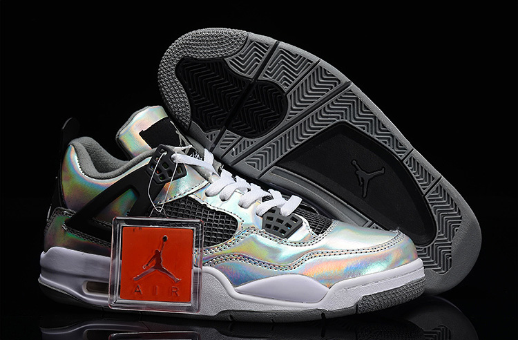 Online Sale Air Jordan 4 IV Retro Prism Metallic Silver Black White For Cheap - Click Image to Close