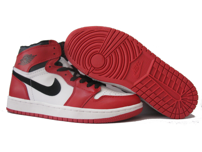 Cheap Real Jordan 1 Red White Black Shoes - Click Image to Close