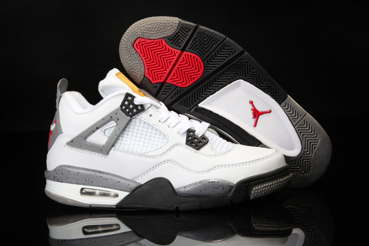 Jordan 4 Retro White Black Shoes With Bulls - Click Image to Close