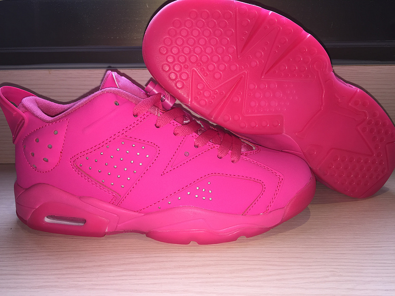 2015 Real Air Jordan 6 Low All Pink Shoes - Click Image to Close