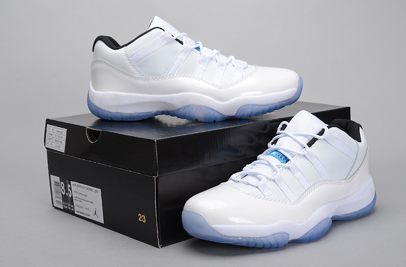 Cheap Real Jordan 11 Low 2015 Legend White Blue Shoes - Click Image to Close