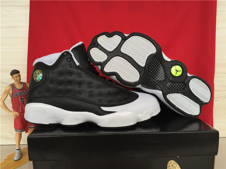 Cheap Real Jordan 13 Retro Oreo Black White Shoes
