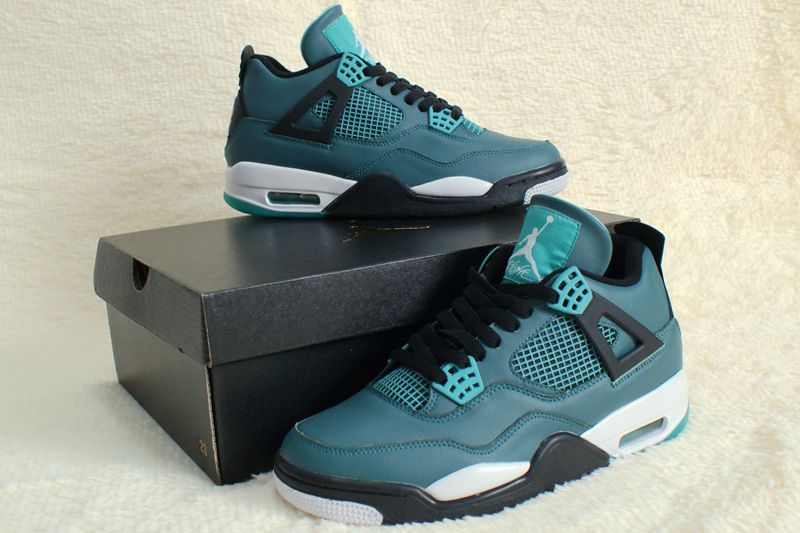 New Air Jordan Retro 4 Laker Water Blue Shoes - Click Image to Close