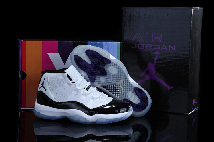 Air Jordan 11 Concord White Black Shoes with Rainbow Package