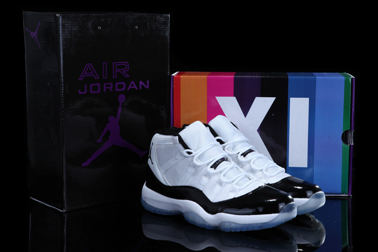 Air Jordan 11 Concord White Black Shoes with Rainbow Package