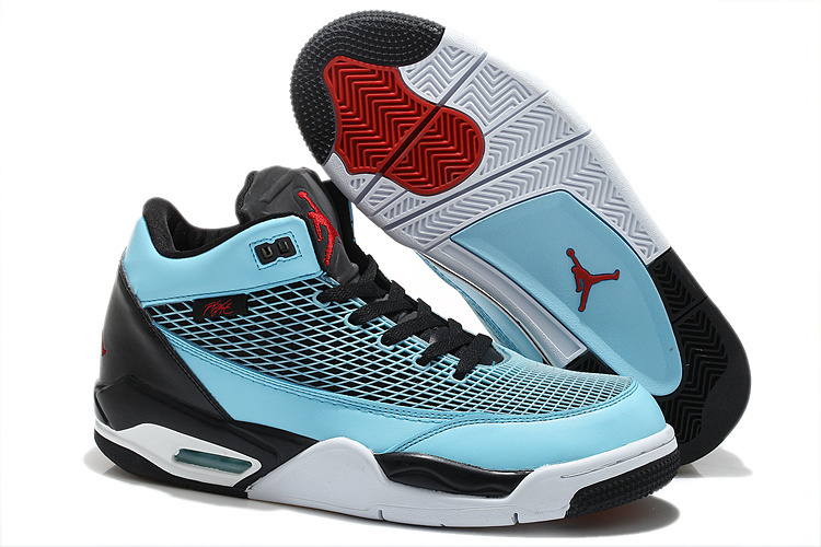 2015 Air Jordan Flight Club 80S Blue Black White Shoes - Click Image to Close