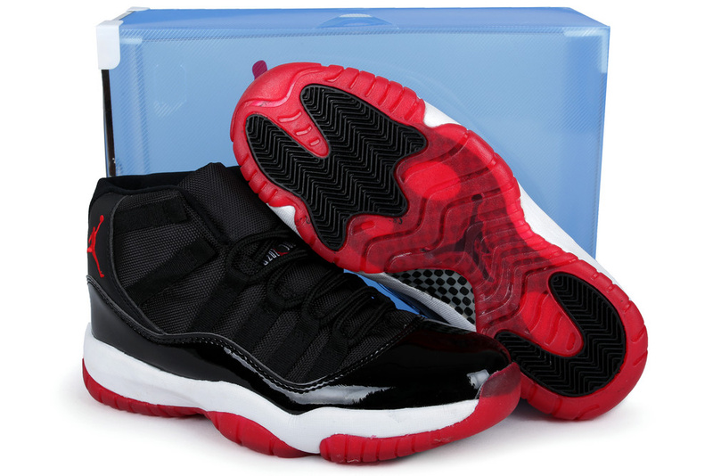 2013 Jordan 11 Retro Black Red White Crystal Transparent Package